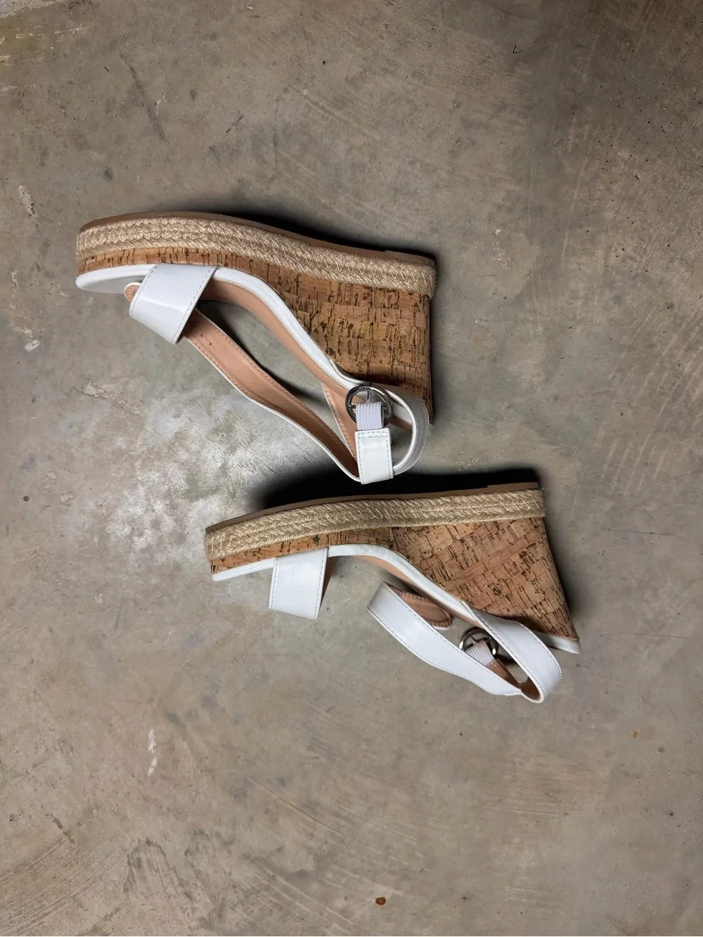 Windsor White Cork Espadrille Wedge Sandals